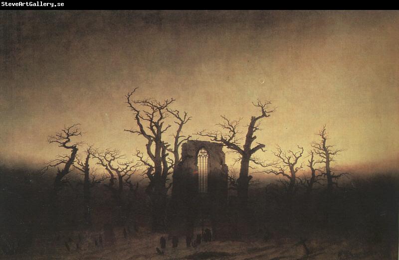 Caspar David Friedrich Abbey in an Oak Forest